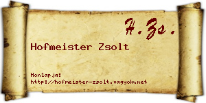Hofmeister Zsolt névjegykártya