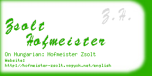 zsolt hofmeister business card